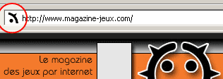 Exemple d'une favicon devant l'URL d'un site, dans la barre d'adresse